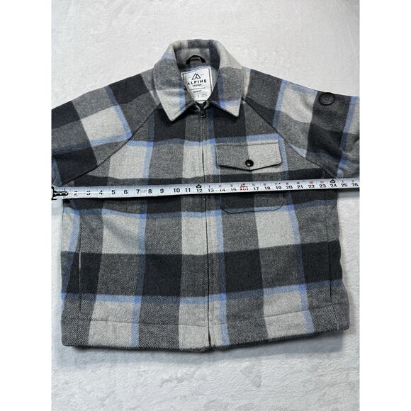 Alpine Design Plaid Wool Blend Zip Jacket Gray Blue Buffalo Check SZ M - Picture 9 of 11